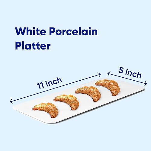Miniatura 3 de Sisson Distribution Bandeja cuadrada de porcelana de alta calidad, 10 pulgadas, elegante tabla de mantequilla blanca para queso, embutidos, bodas,