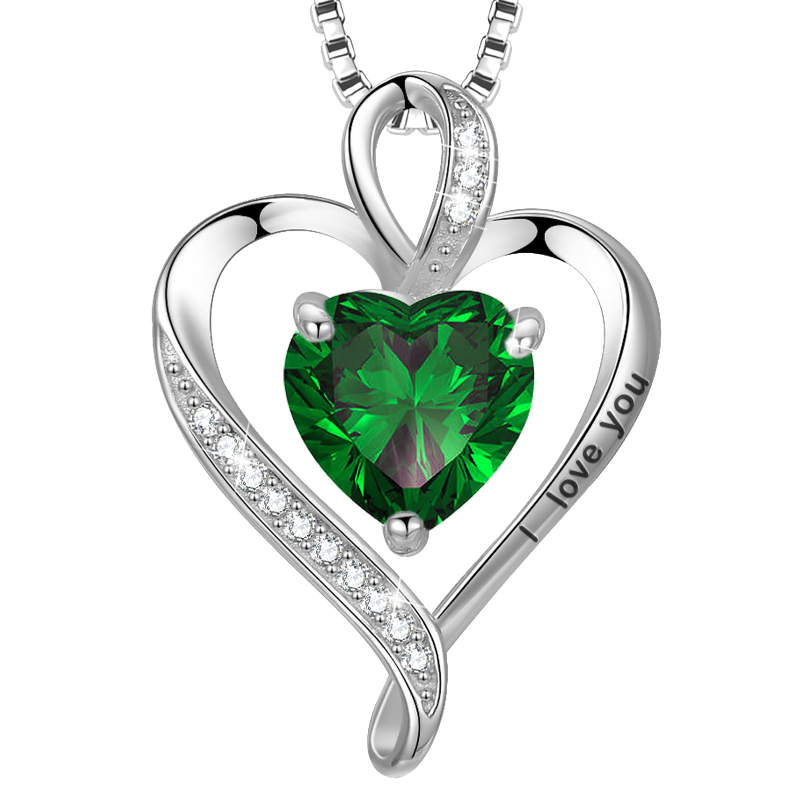 LAVUMO Collana Donna Ciondolo Cuore Inciso I Love You Collana Argento 925 Donna Finitura Oro/Rodio/Oro Rosa Amore Gioielli Regalo per Fidanzata Moglie