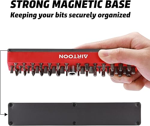 Miniatura 3 de AIRTOON 2 soportes magnéticos para puntas hexagonales de 14 pulgadas, almacenamiento de 43 agujeros con base magnética fuerte, organizador de puntas