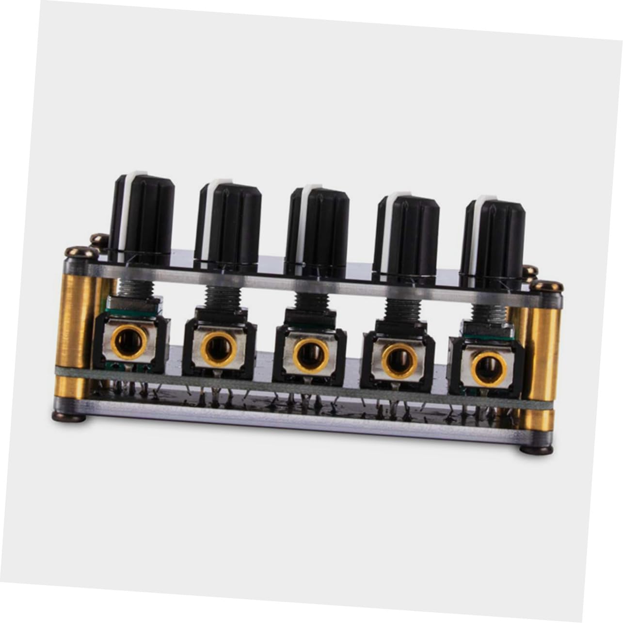 Toddmomy 2 Piezas Mezclador de Audio Estéreo Mini de Entradas Controlador de Volumen Independiente de Sonido Equipos de Estudio y Hogar