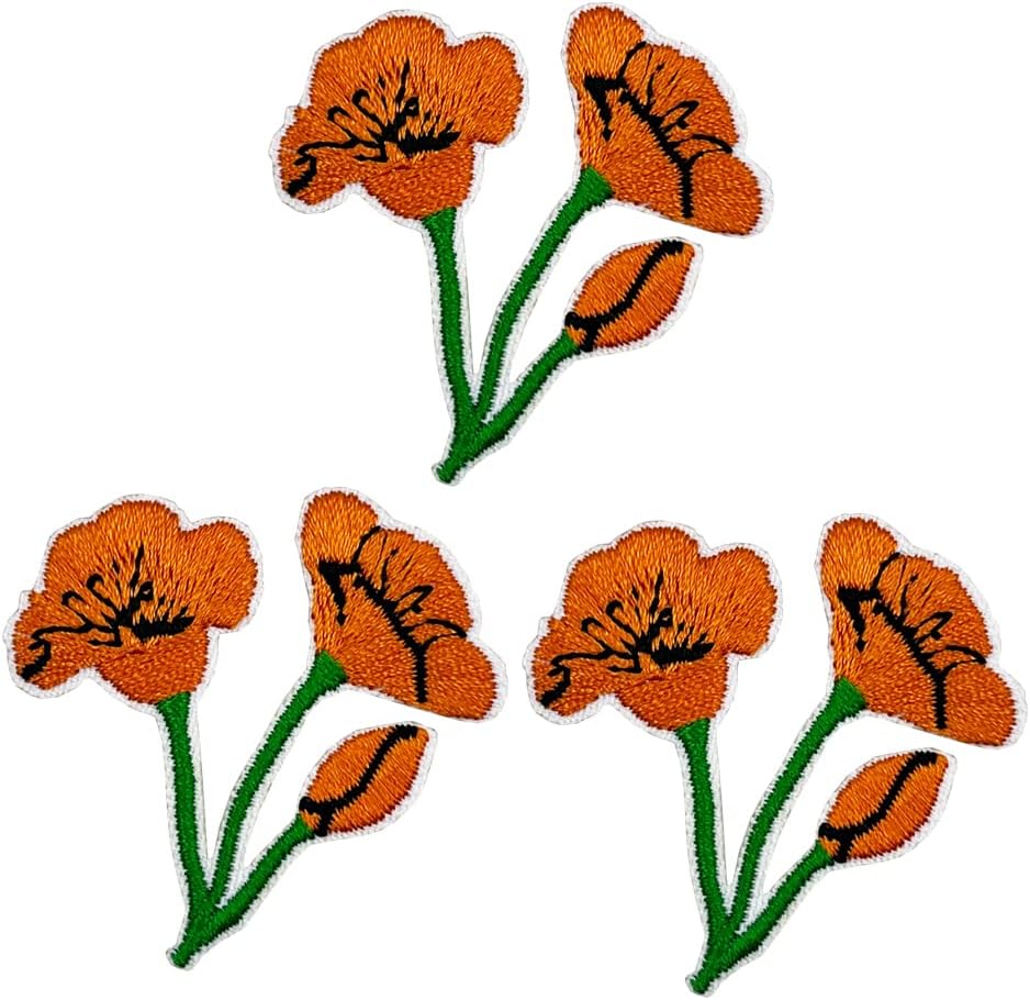 Orange California Poppies with Logo on