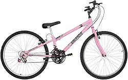 Bicicleta de Passeio Ultra Bikes Esporte Rebaixada Aro 26 Reforçada Freio V-Brake – 18 Marchas Feminina Rosa Bebê