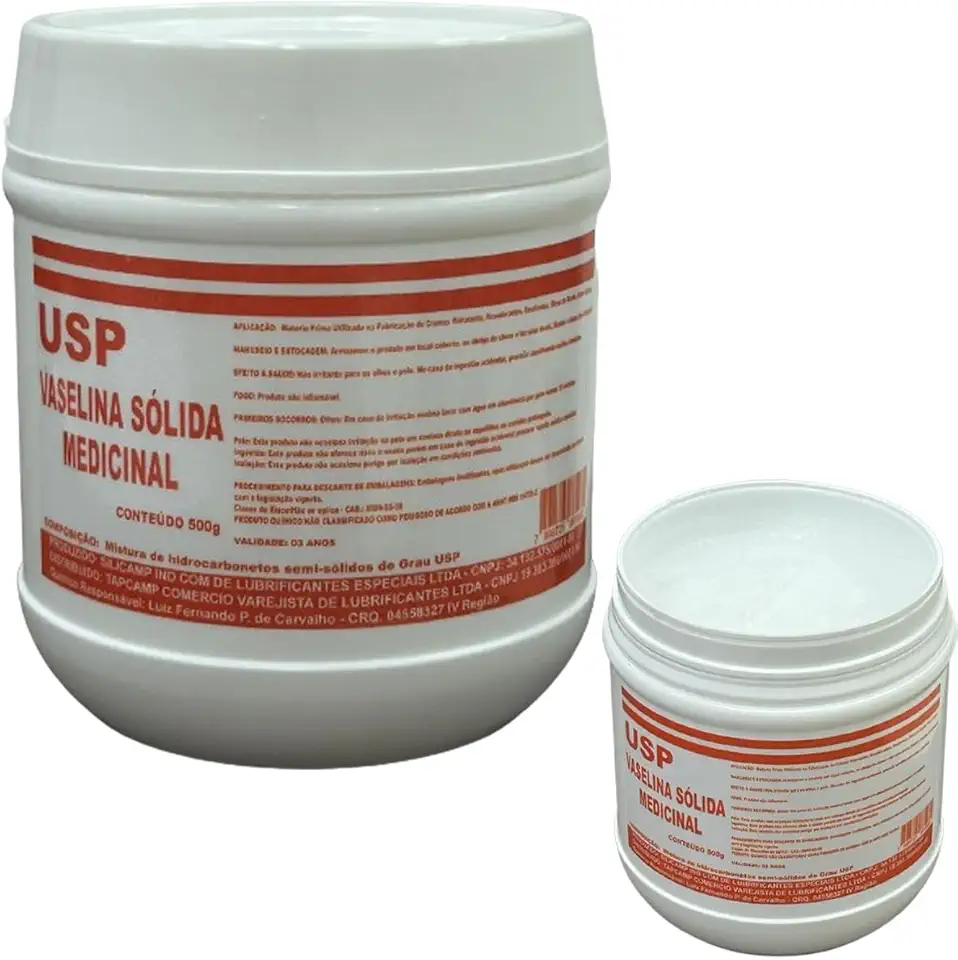Vaselina Solida Farmacêutica Medicinal Usp Pura Sem Cheiro Branca 500g