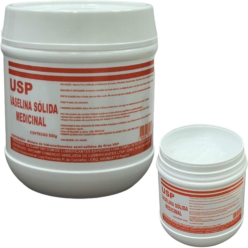 Vaselina Solida Farmacêutica Medicinal Usp Pura Sem Cheiro Branca 500g