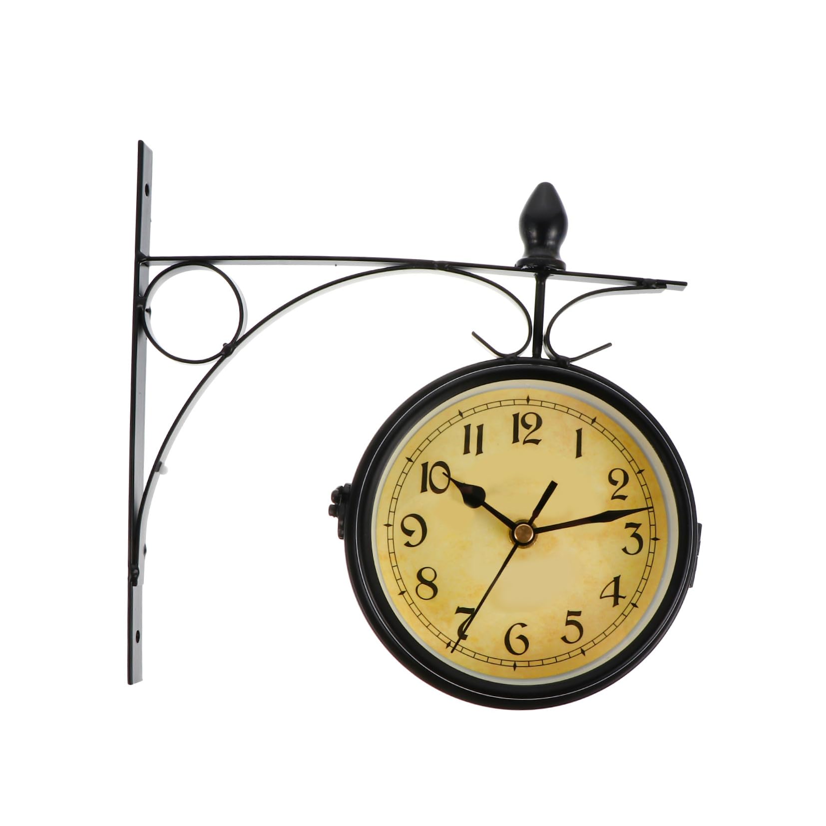 Horloge murale rétro double face pour un salon ou bureau au style vintage