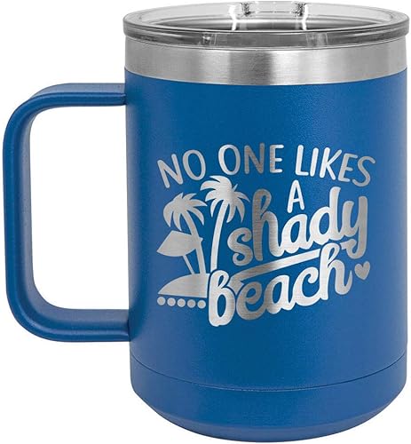 ONLYGIFTS.COM - Taza de café con tapa deslizante (13.0 fl oz), diseño de playa, Azul