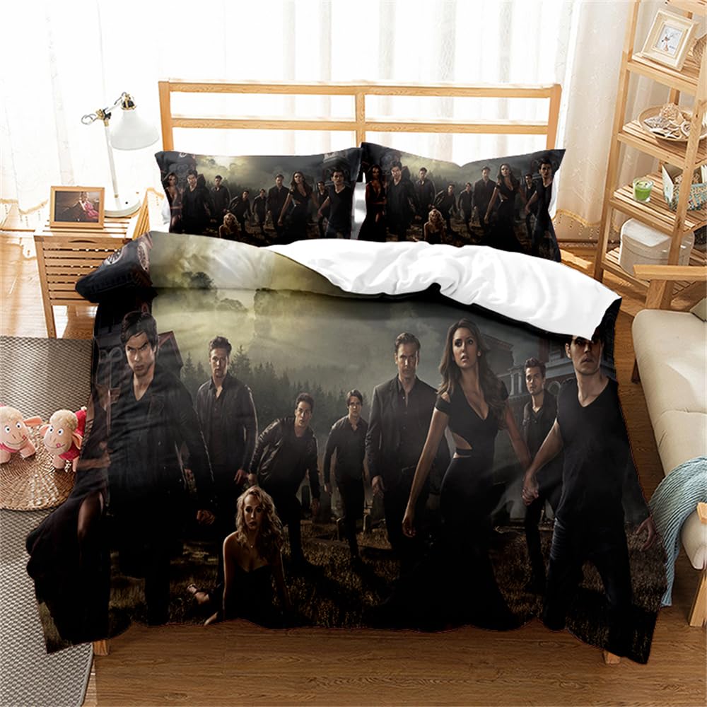 Ste-X Boys Tvd 03 Bedding Set Vampire Diaries Duvet Cover Set For Girls Junior/Cot Bed Reversible Lovely Colorful Comforter Cover (200X200cm(Double),)