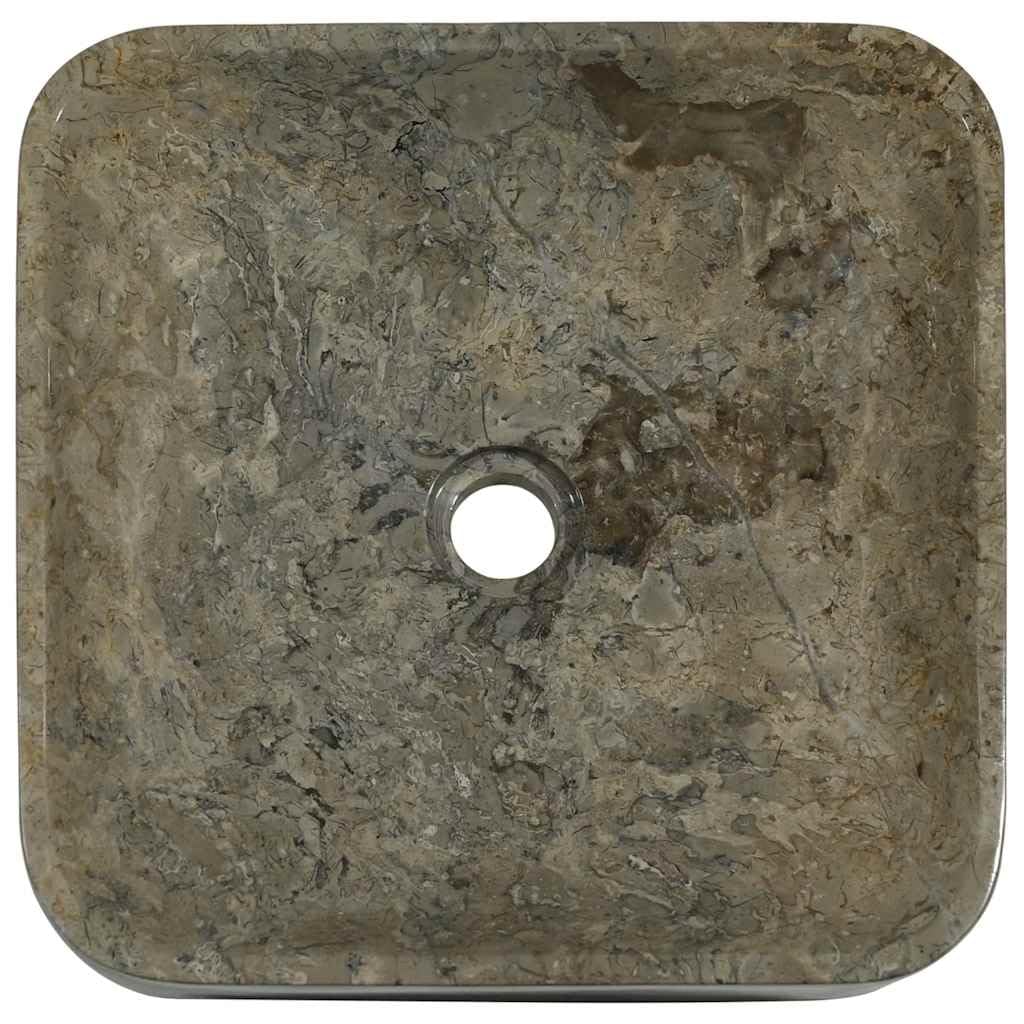 vidaXL Umywalka, szara, 40x40x10 cm, marmurowa