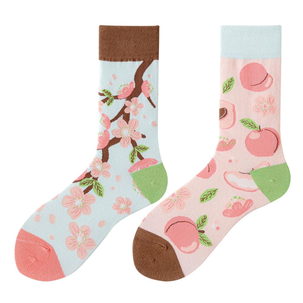 Calcetines Divertidos Unisex para Mujer y Hombre con Diseños Asimétricos en Par - Temas Animales, Comida, Fruta, Deporte y Arte en Algodón - Ideal para Regalos — view 136