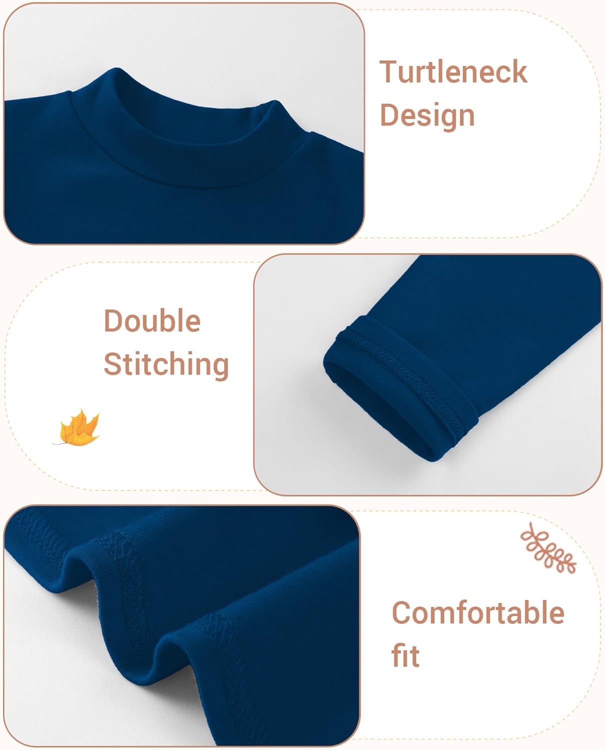 Toddler Boy Turtleneck T-Shirt Baby Boys Thermal Long Sleeve Shirt Cotton Tee Tops Size 18M-5T - Image 4