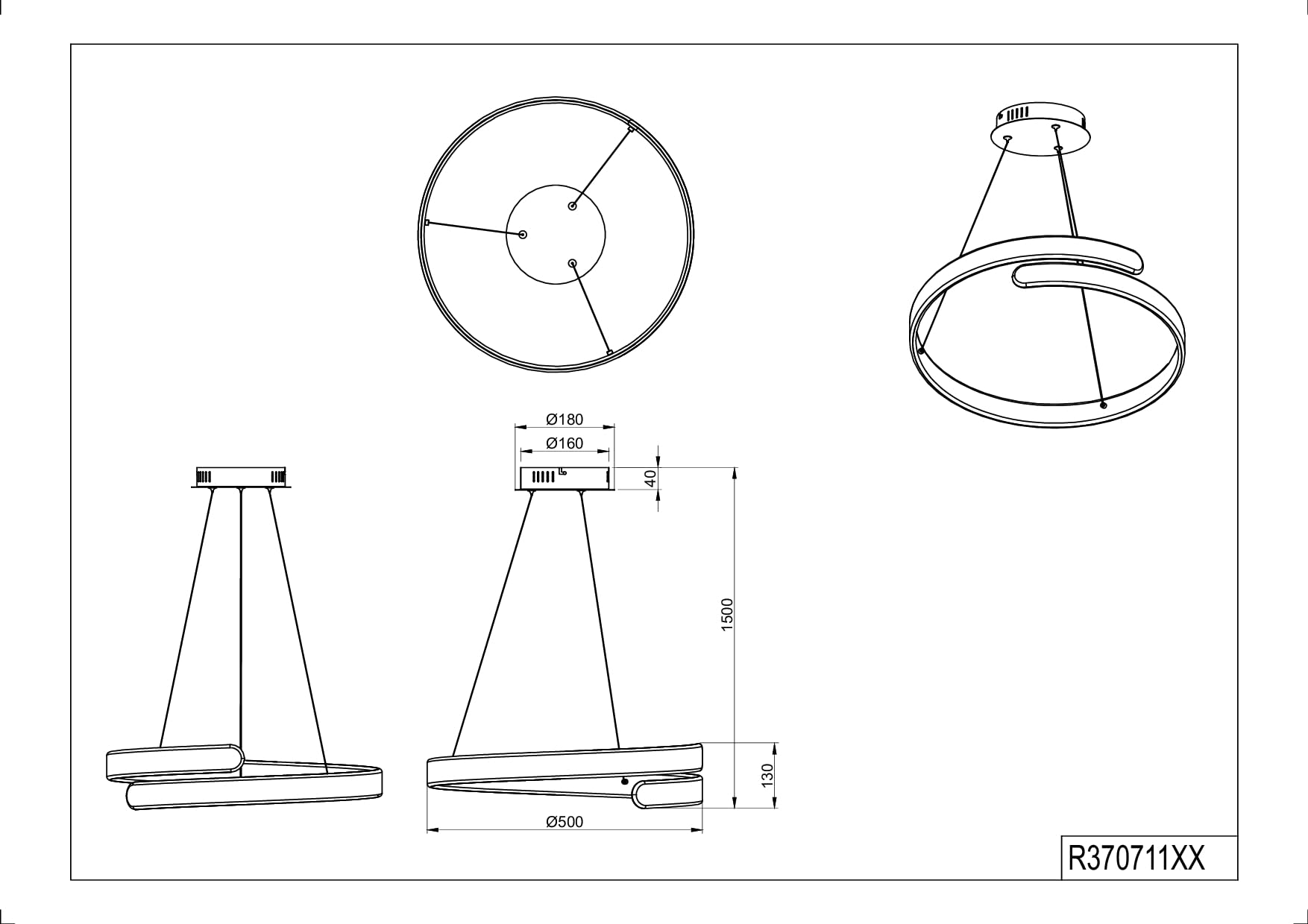 Reality, Colgante, Perugia Incl. 1 X LED,SMD,37,0 Watt,4000K,4500