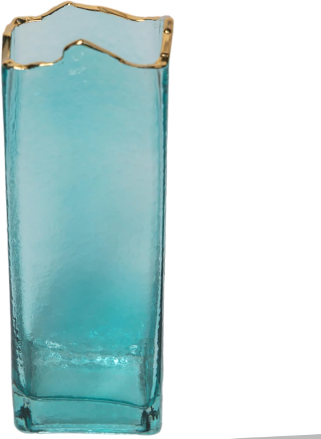 Glass Decorative Flower Vase for Home Decor (Turquoise)