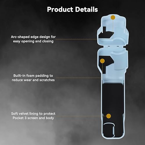 Miniatura 5 de UTEBIT Funda protectora de pantalla para DJI Osmo Pocket 3 Accesorios para DJI Pocket3 Tapa de lente de cámara Estuche rígido con forro suave,