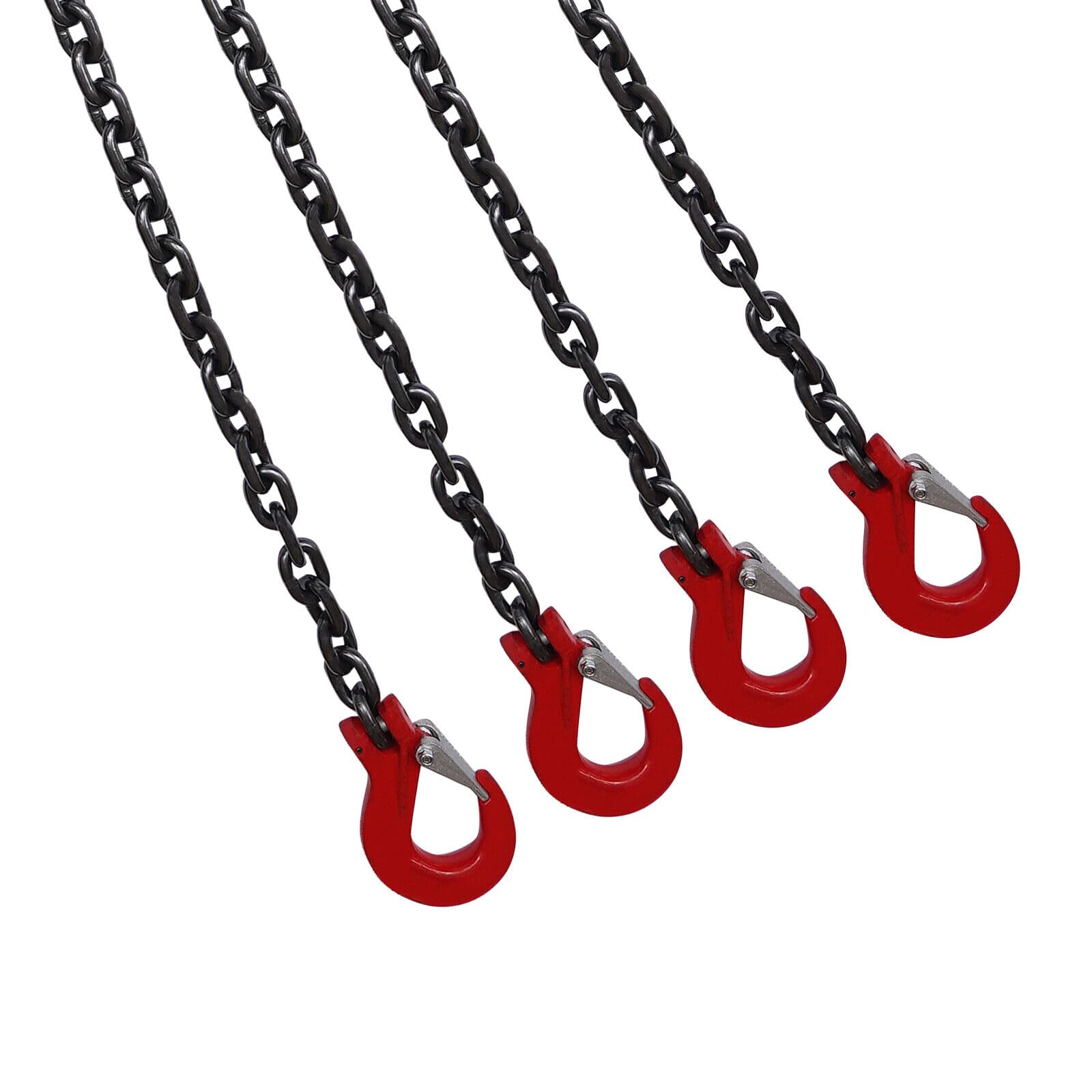 Catena di sollevamento per l'industria, 5T, 1,5 m, 4 catene, gancio per gru, livello resistente all'usura, per gru a carrello elevatore, catena con gancio con gancio