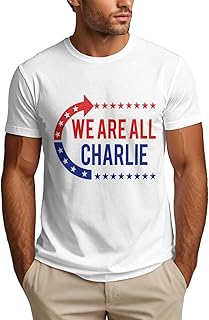 DJNGN Camiseta Todos Somos Charlie, Camiseta para Hombre con la Frase Justicia Patriótica Estadounidense para Kirk