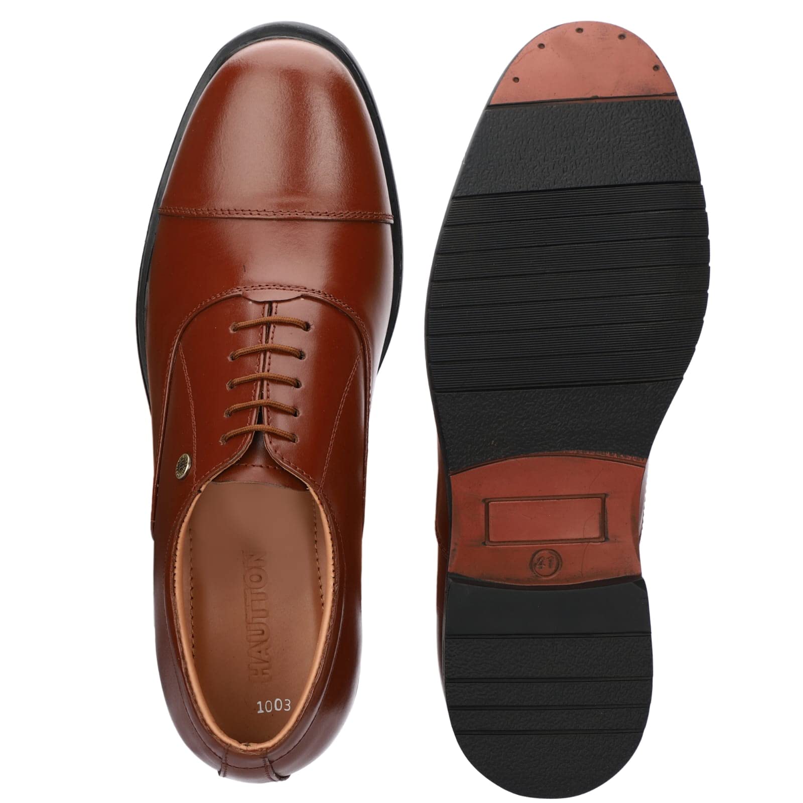 HAUTTON New Premium Formal Leather Derby Shoes for Men (Dark TAN Brown) (Numeric_8) (B0BSR2LB2F) Amazon Price History, Amazon Price Tracker