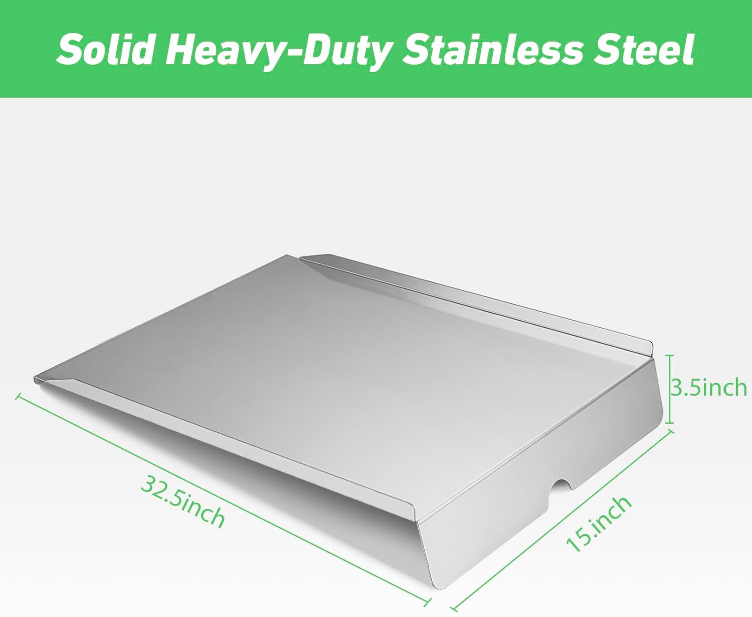 BCA006 Drip Tray Heat Baffle Replacement Parts for Traeger Pellet Smoker Grill, Traeger Pro Series 34, Eastwood 34,and Newer Tex,Tex Elite Pellet Smoker Grills, 32.5inch Stainless Steel Grease Pan