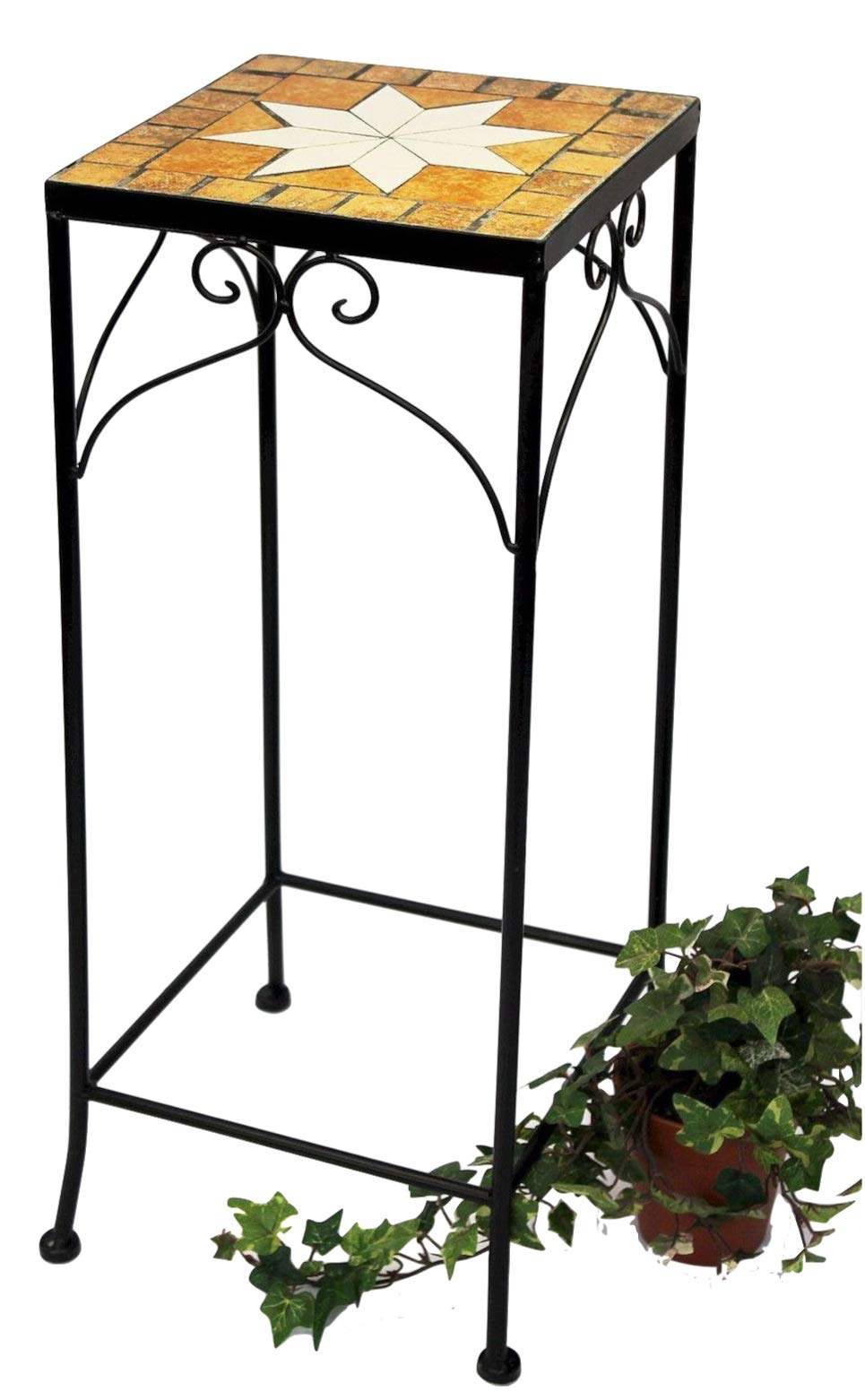 DanDiBo Blumenhocker Mosaik Eckig 62 cm Blumenständer 12012 Beistelltisch Pflanzenständer Mosaiktisch