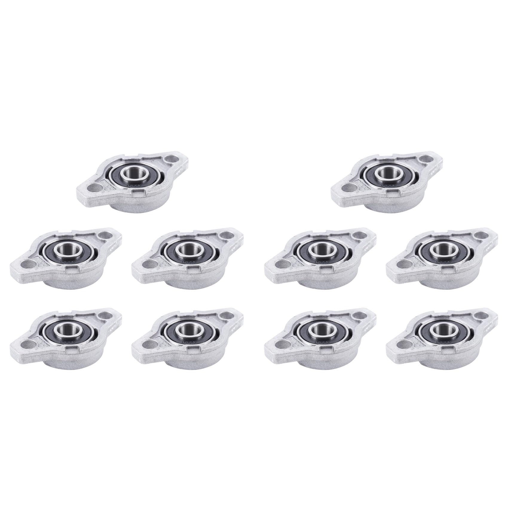 Jnchdghwa Silver 10X Kfl000 Bore Inner 10Mm Flange Ball Mounted Pillow Block Bearings