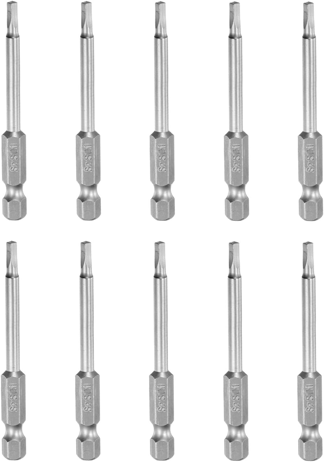 HARFINGTON 10Pcs SQ1 Square Head Screwdriver Bits 1/4 Inch Hex Shank 65mm Long S2 Steel with Magnetic for Power Screwdriver Drill Impact Driver
