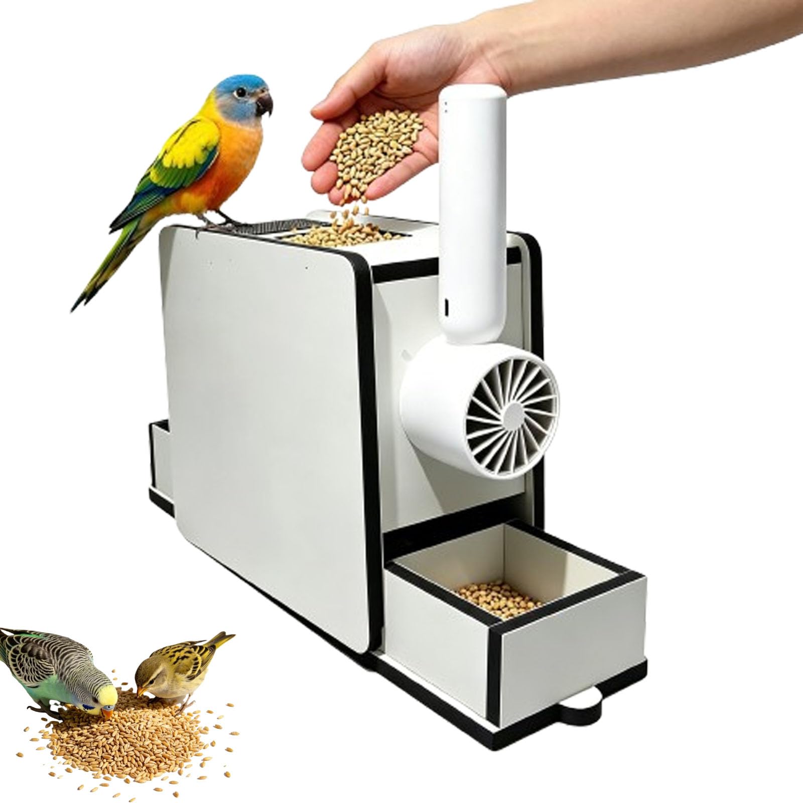 Machine de séparation rapide de graines pour oiseaux en volière