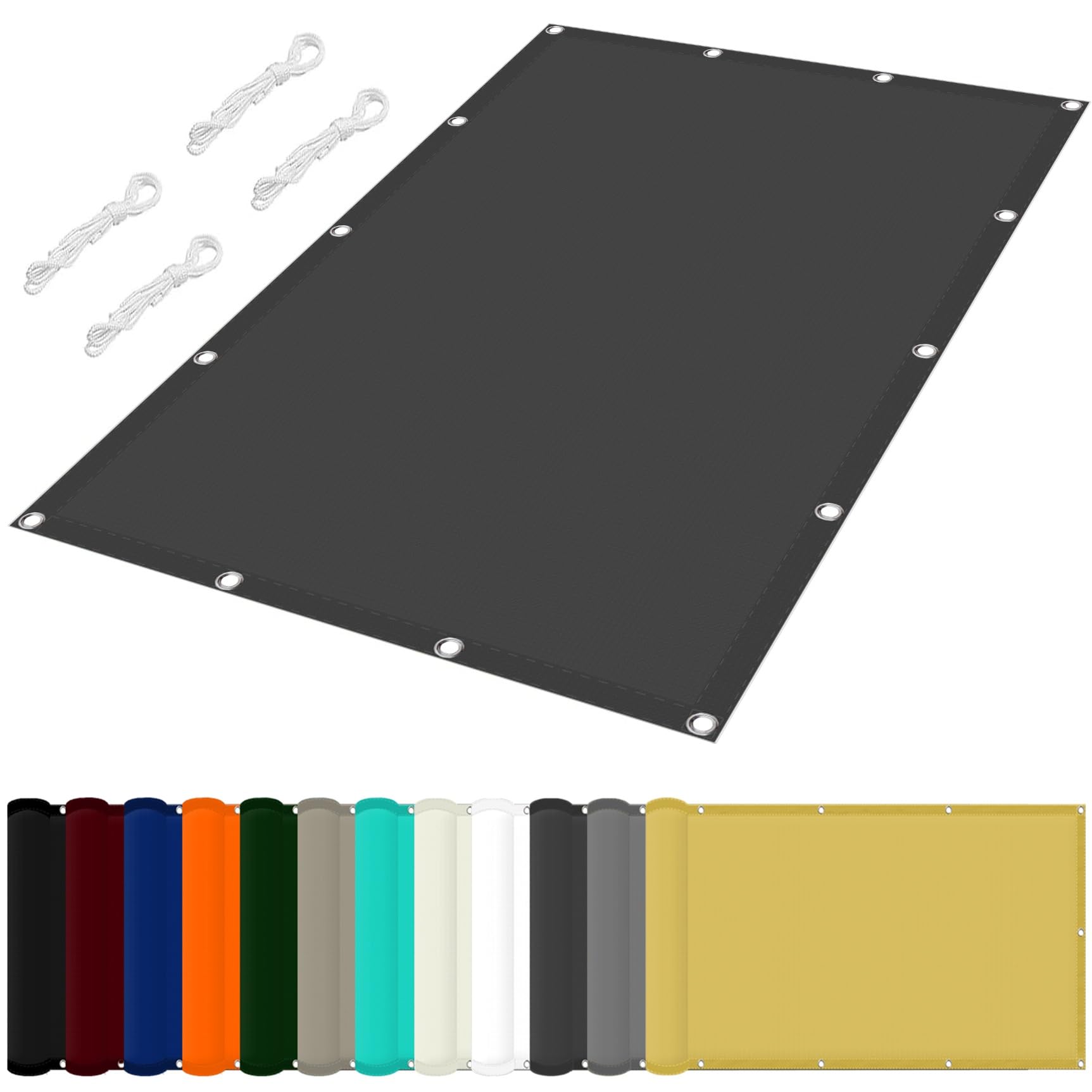 Voile d'ombrage 140x220 cm gris foncé rectangulaire pour jardin