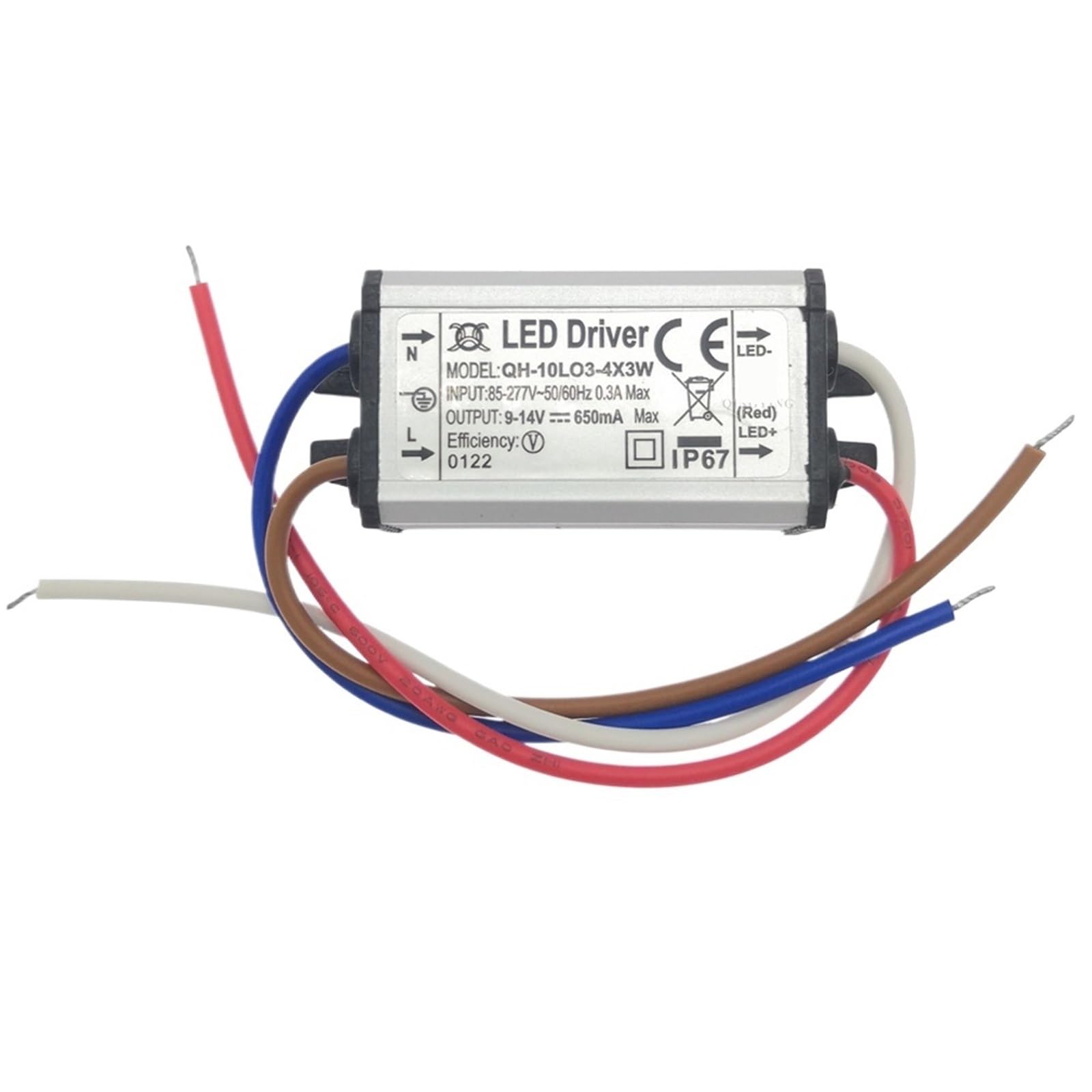 FCARUMIQP 1PCS LED Driver 600mA Constant Current High PF 3W 10W 20W 30W 40W 50W 60W 1-2x3w 3-10x3w 10-18x3w 18-30x3w Lamp(IP67-3-4x3W-DC9-14V)