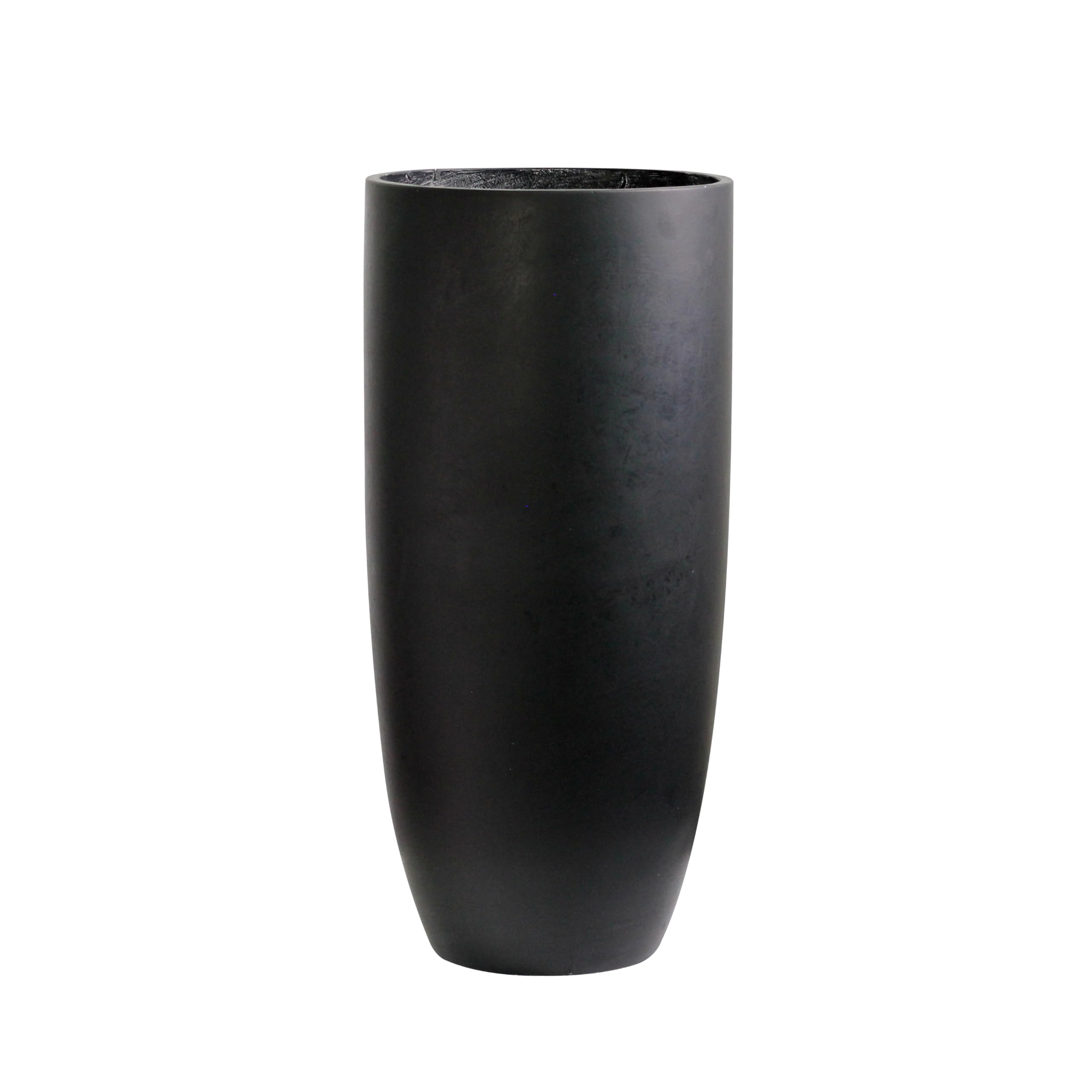 Olly & Rose Matt Black Tall Planter - Fibre Planter 65cm Height 30cm Diameter