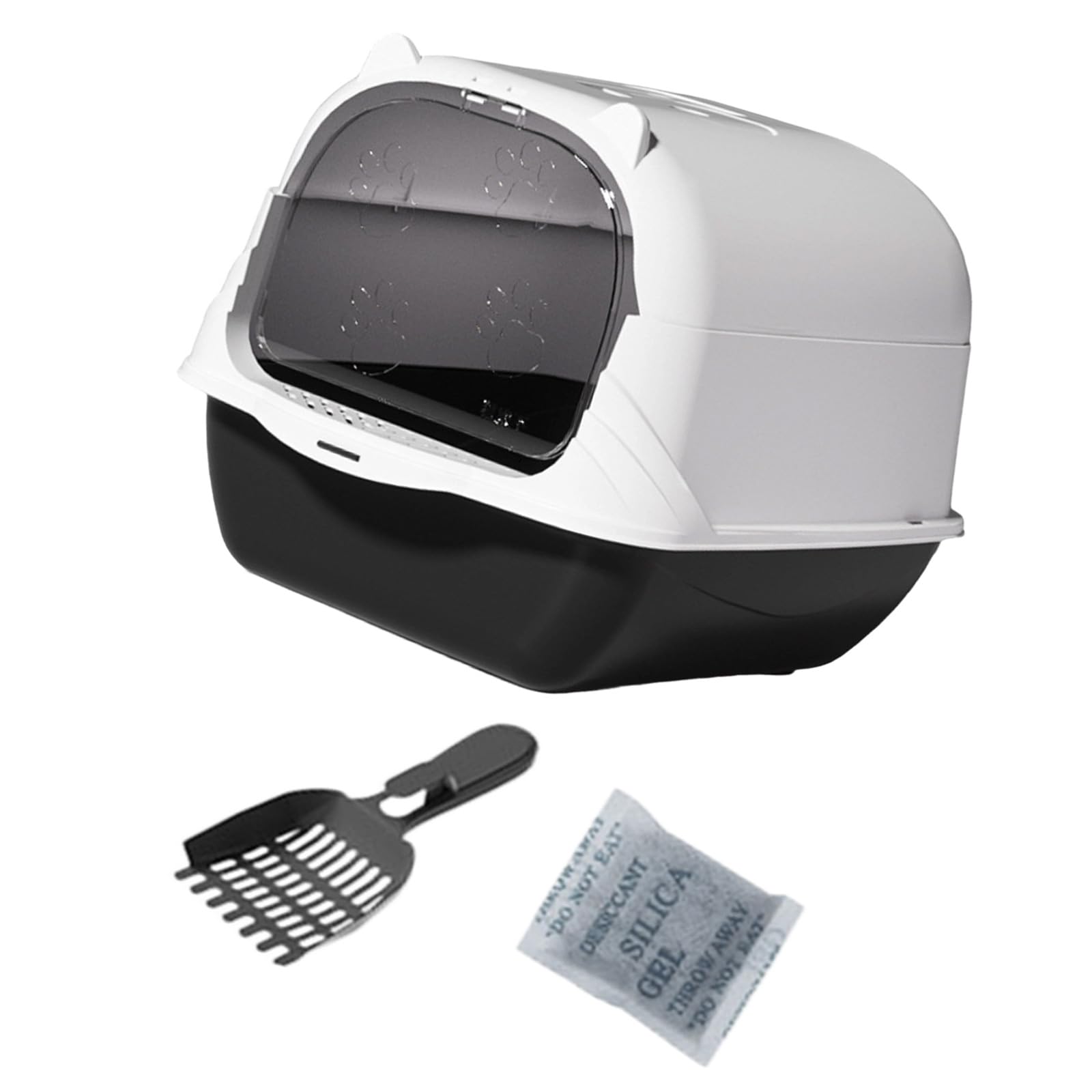 Caja de arena para gatos con filtro superior para control de olores, inodoro para uso doméstico, caja cerrada extragrande