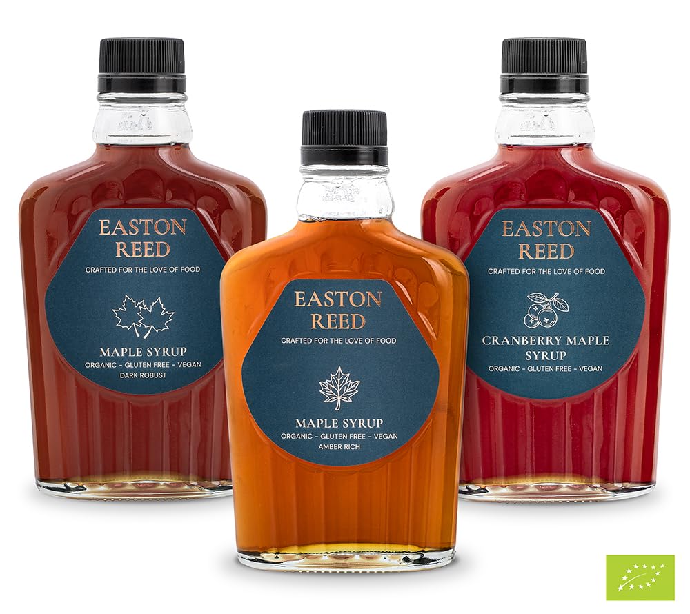 Easton Reed Sciroppi Bio, Dark Robust Taste e Cranberry Maple (Set da 3)