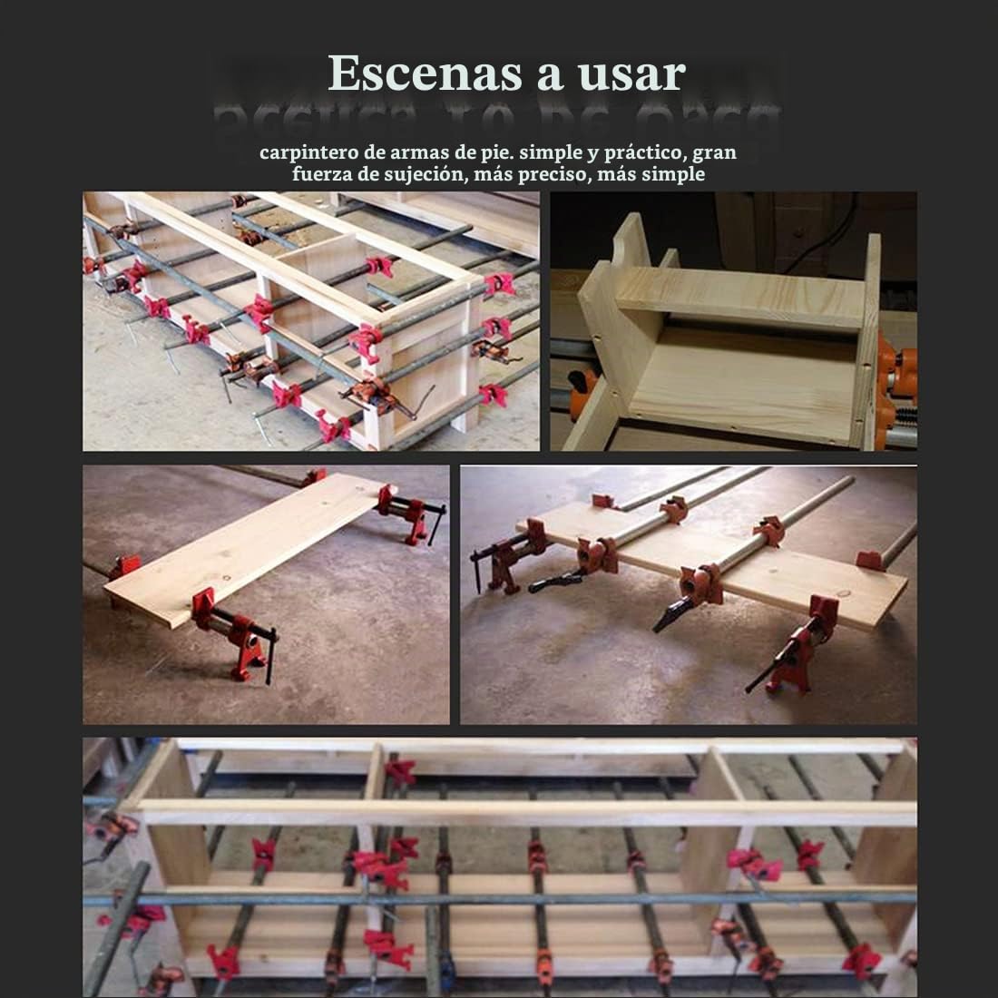 Abrazadera Tubo Carpintería, Abrazaderas para Carpinteros de 1/2", Abrazaderas de Tubo para Madera, Herramientas de Trabajo de Madera, Gabinete, Fijación de Tubería (2 uds)