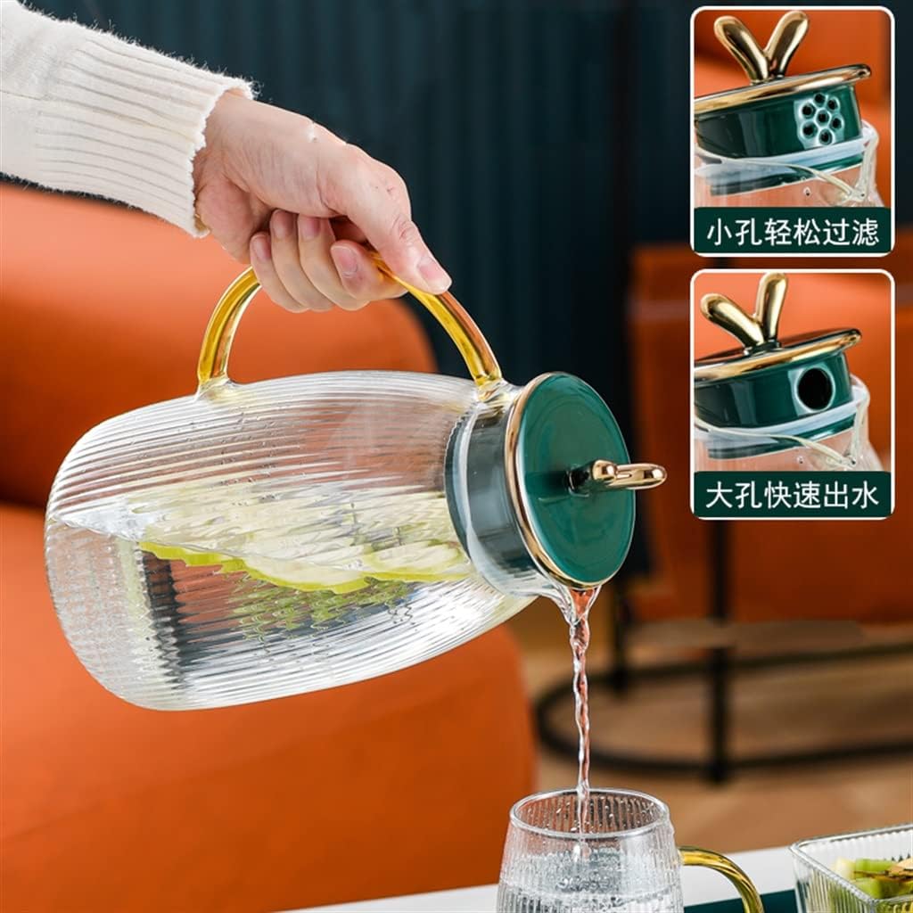 家庭用ケトルウォーターカップカップセット高温水カップガラスオフィスドリンクカップコールドケトル（色：A、サイズ：6カップキット）（B 【細身】