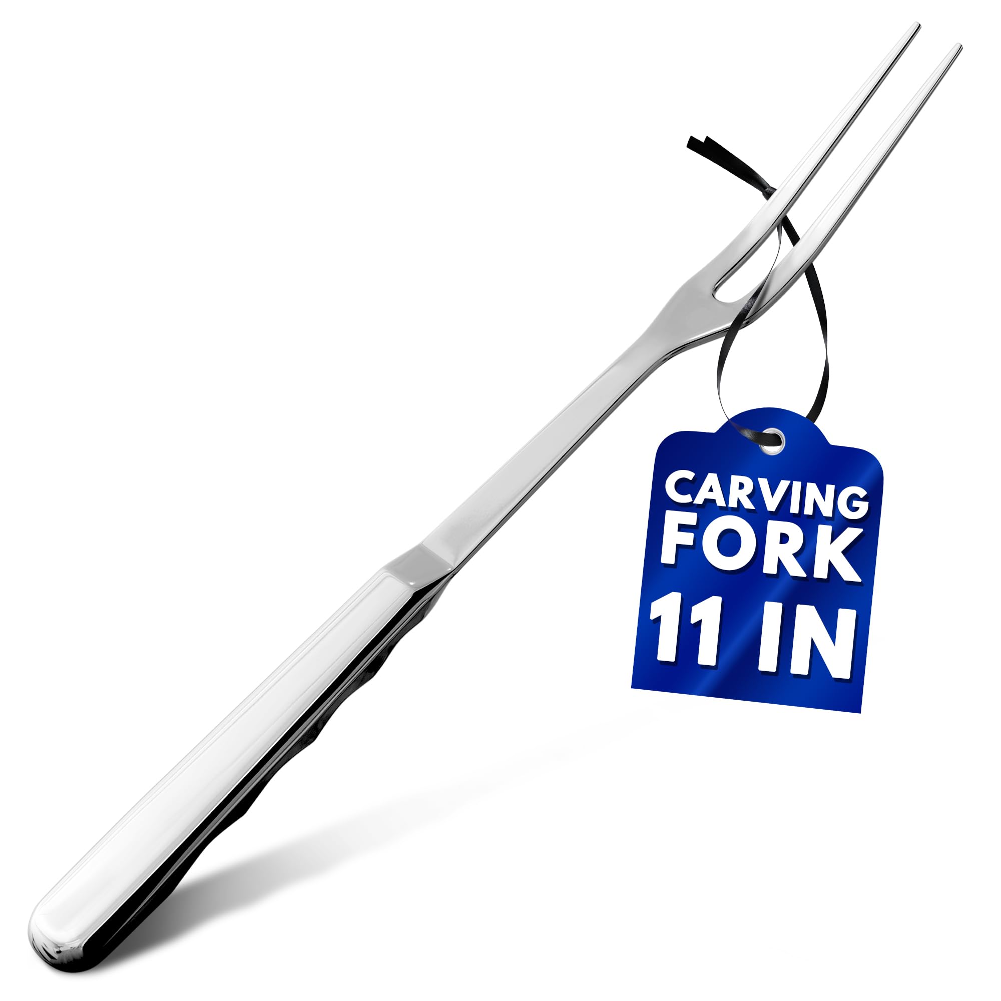 Carving Fork for Meat – 11" Two-Prong Stainless Steel Meat Fork with Long Heat-Resistant Handle, Durable and Practical for Grilling, Cooking, and Serving - Classic BBQ Design