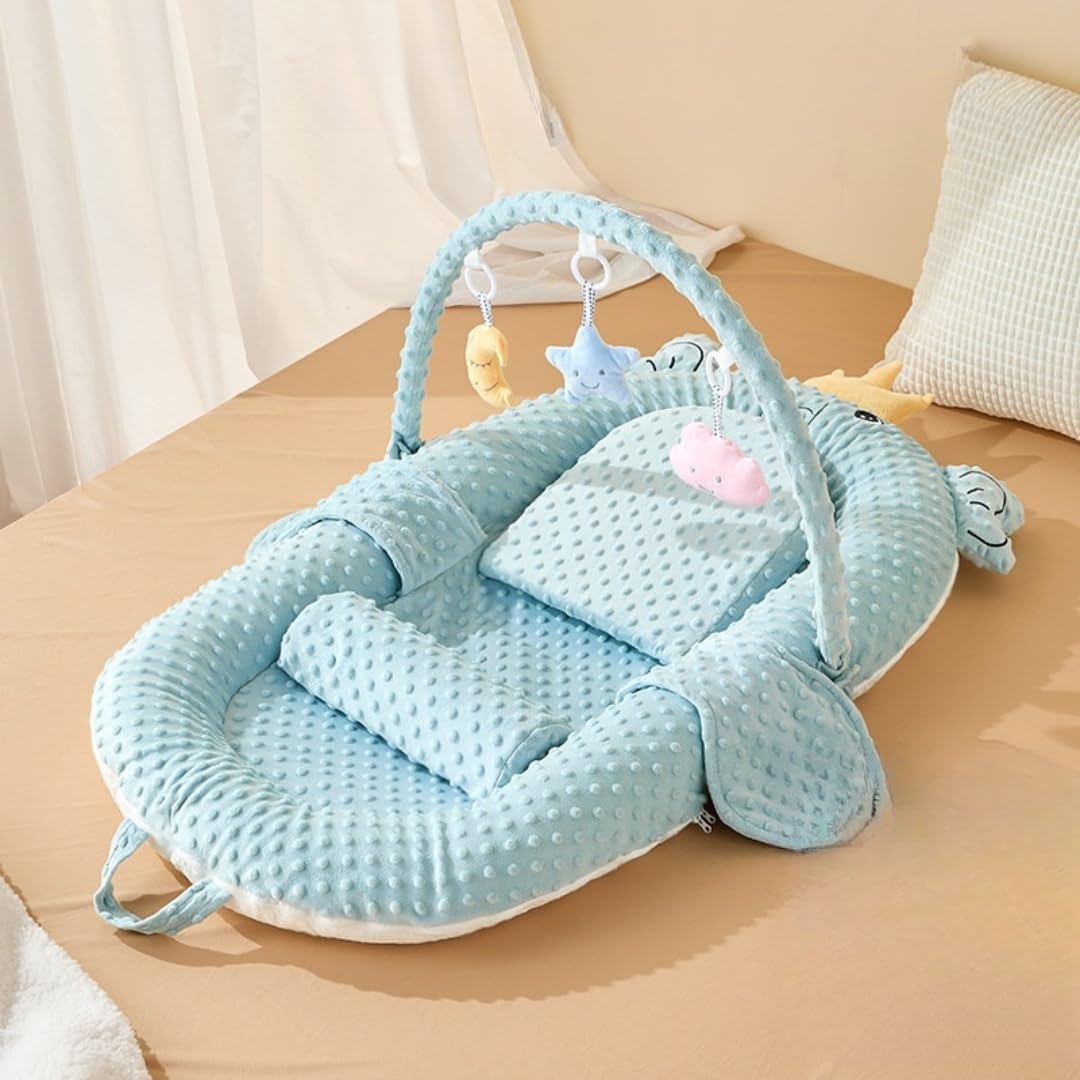 超美品】ベビーベッド ネイビー 折り畳み可能