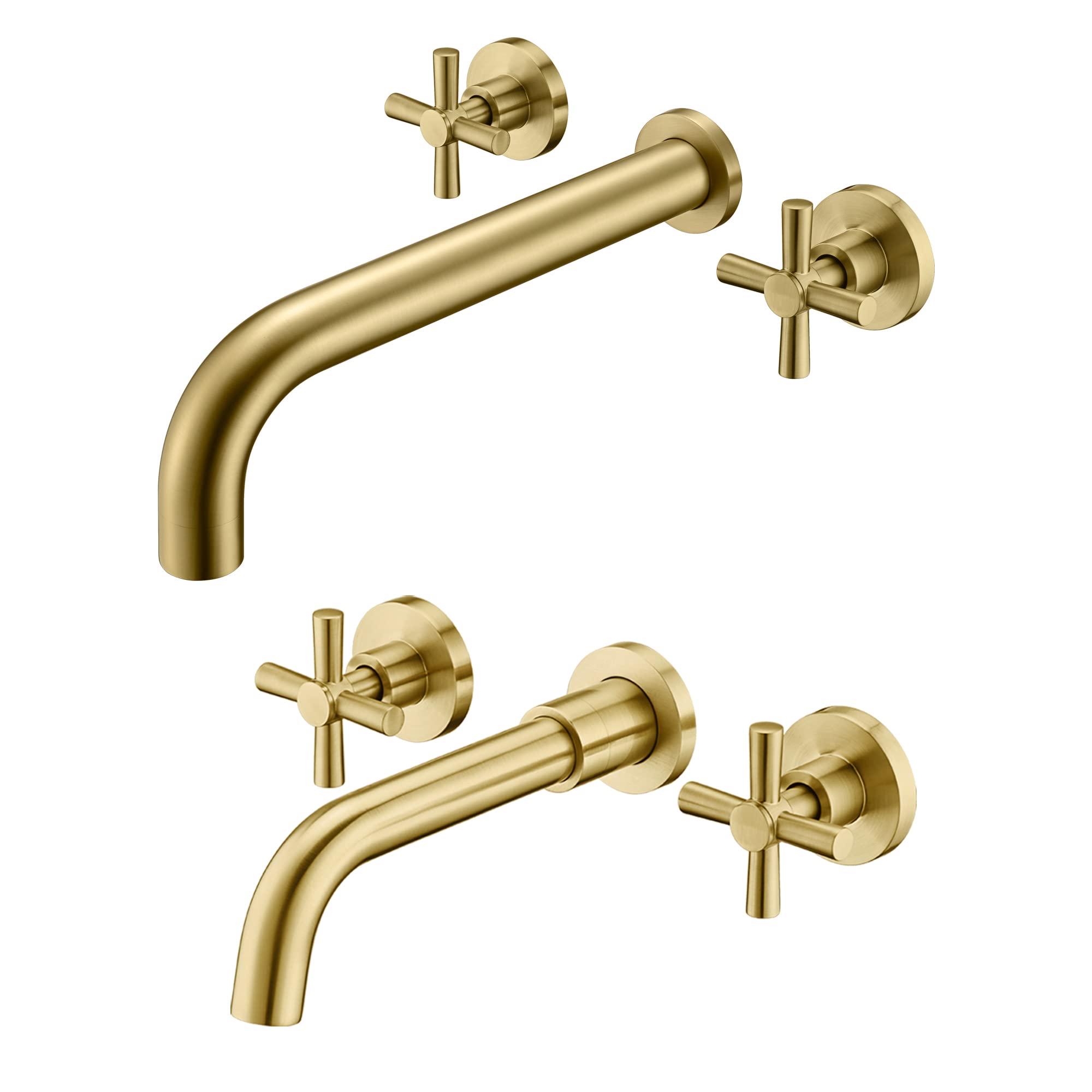 Nfusrxmbk Gold Wall Mount Bathroom Faucet S1386bgi + Wall Mount Bathtub Faucet S2156i-Bg