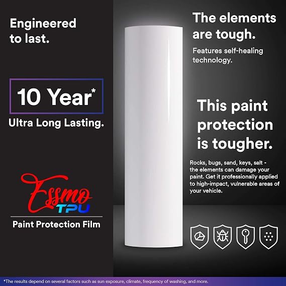 12x60 (1FTx5FT) PPF Paint Protection Film Gloss Gunmetal Gray Self Healing Auto Bra Vinyl Wrap Invisible Scratches Shield Sheet DIY with Tool Kit
