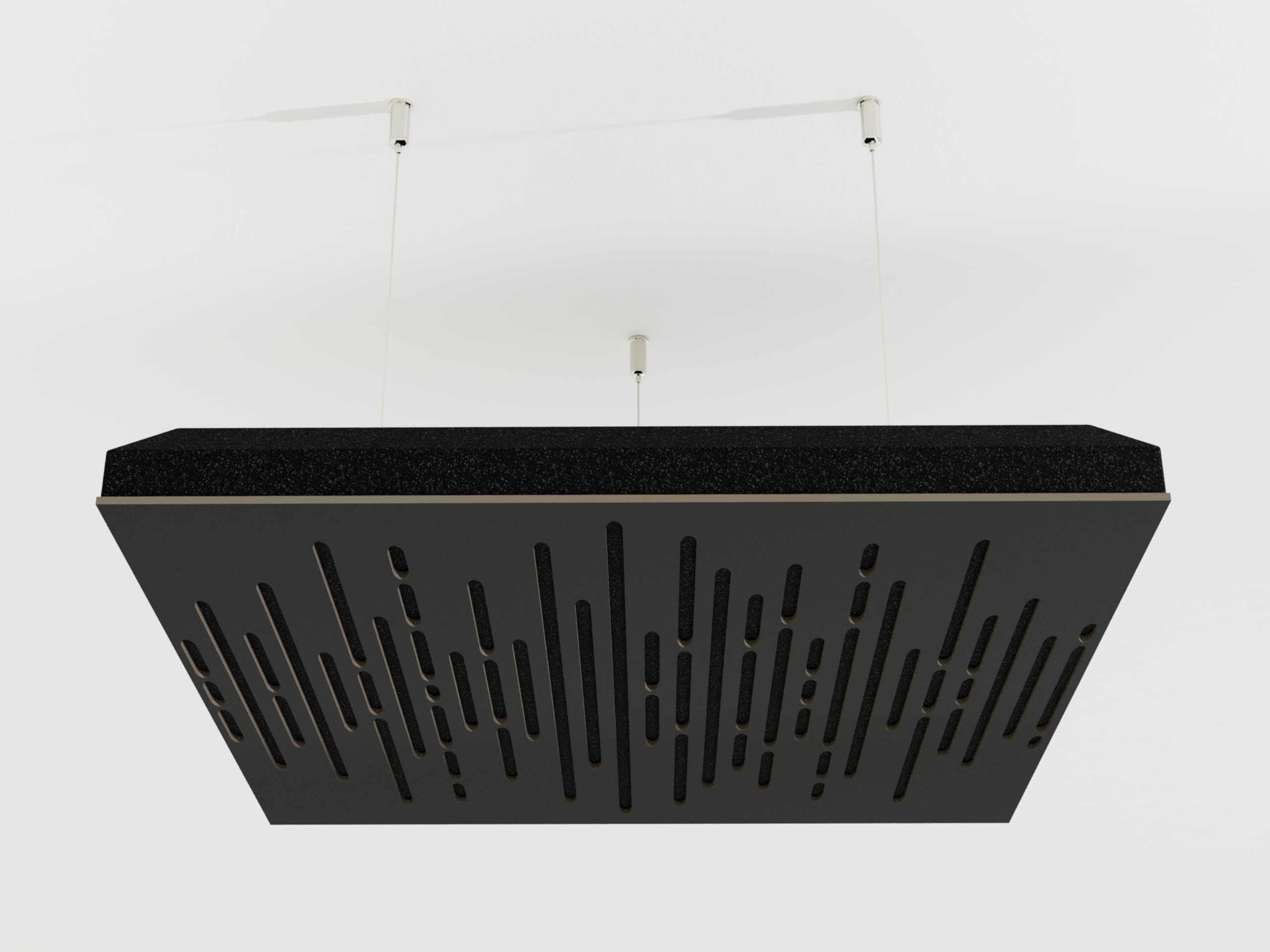 4 Pack — Ceiling Acoustic Sound-Absorbing Diffusion Panel with mounting kit | 50x50x5 cm | Acoustic Cloud Panel | Color: (Black, WAVE)