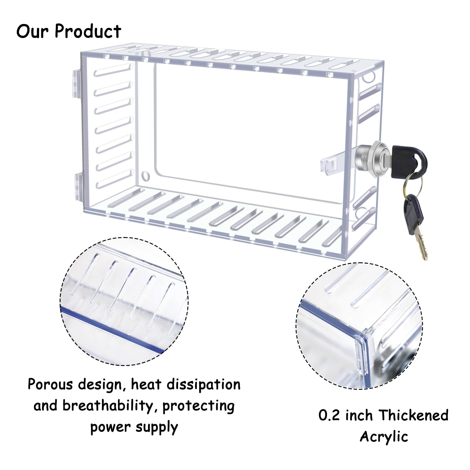 Termostato Universal Lockbox Caja de Termostato 18,3 * 11,7 cm Caja de Bloqueo de Termostato con Cerradura y Llave Cubierta Termostática per la Maggior Parte dei Termostati sul Mercato