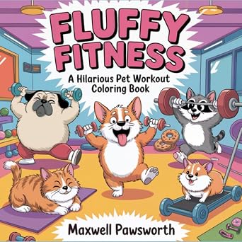 Fluffy Fitness 50 Bold and Easy, Hilarious Coloring Pages with Funny Pets for Fast Stress Relief, Relaxation, and Endless Laughter Groovy & Fun Coloring