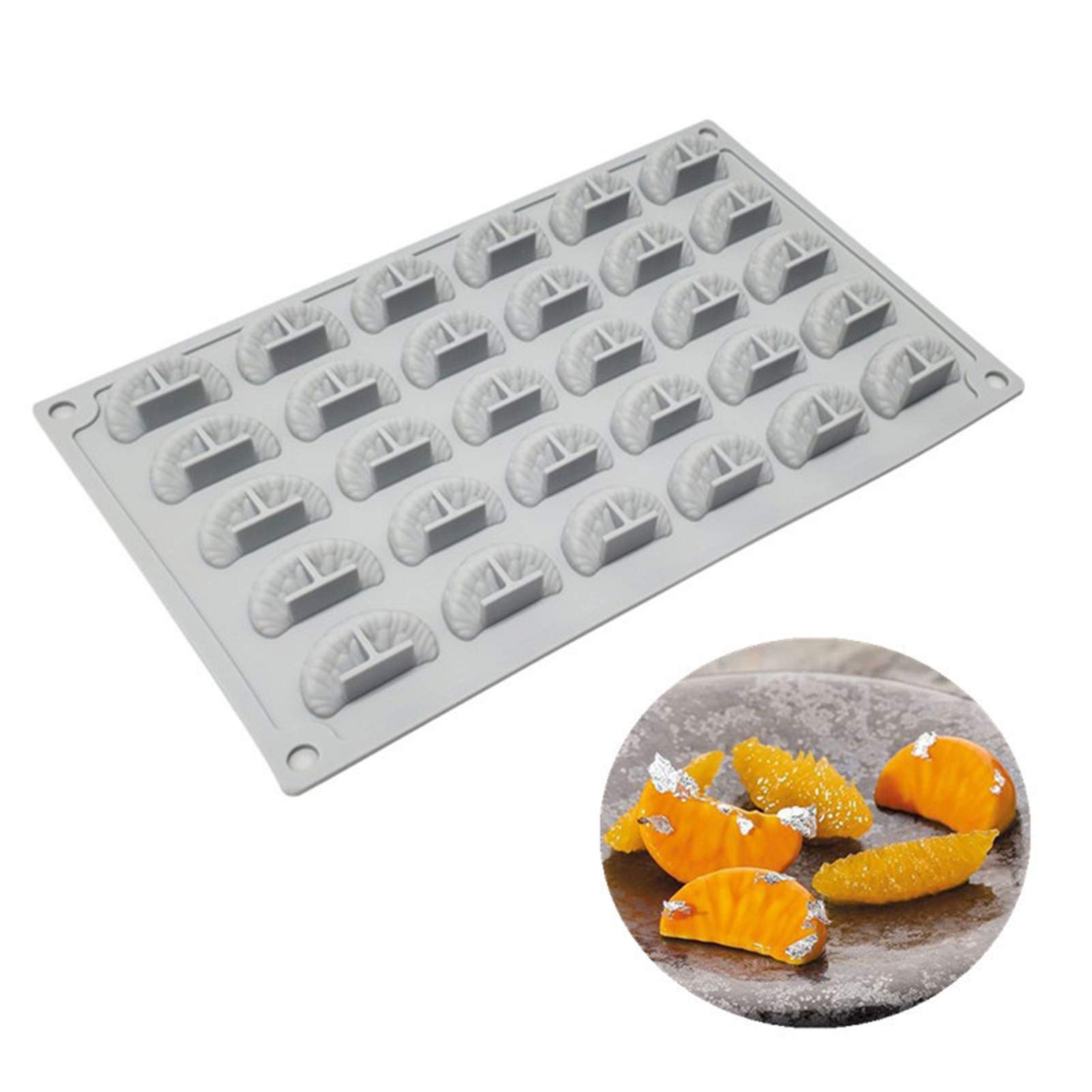 Dubens Orange 30Pcs Cave Petals Silicone Cake Moulds Dessert Placement Decoration Mould Fondant Pastry Baking Kitchen Bakeware