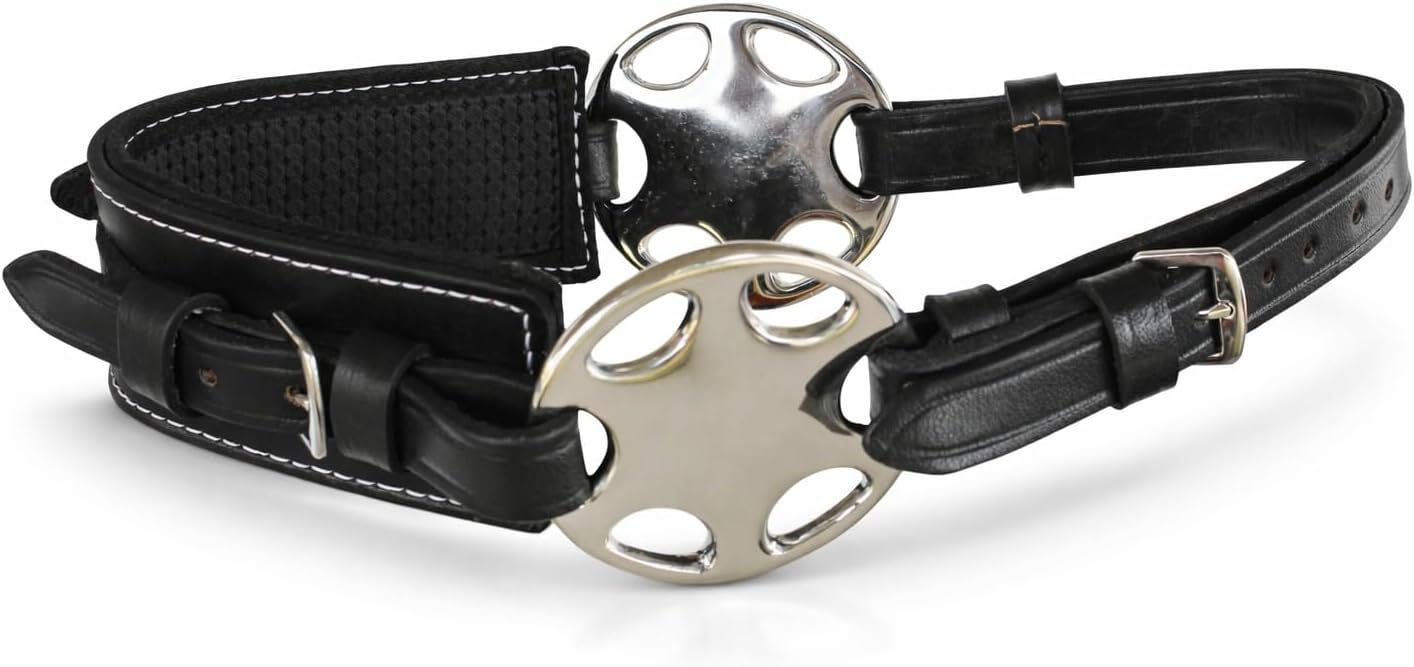 CHALLENGER Horse English Western Bitless Neoprene Padded Black Leather Hackamore 35H59