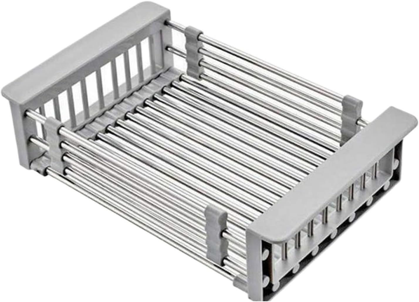 Sink Dish Drying Rack Expandable Dish Rack for Kitchen Sink Metal Dishing Drainer Kitchen Sink Organizer for Vegetable and Fruit(Black Small)