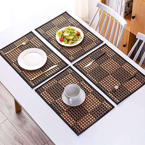 Ruteck Placemats Set Of 4 Bamboo Dining Table Mats Place Mats For Dining Room And Kitchen Washable Anti-Wrinkle Heat-Resistant Placemat Table Decor #TOP3