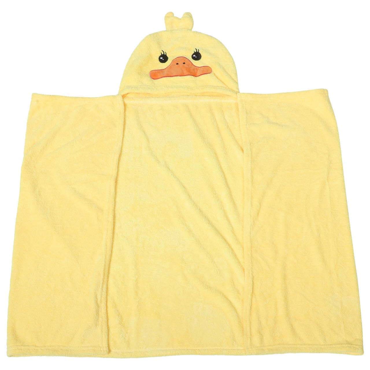 Toalla de baño capucha coral fleece amarilla para evitar el frío infantil en la playa