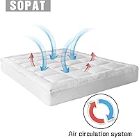 Vista 29 de SOPAT Mattress Topper RV King Size Extra Thick Mattress Pad 8-21" Deep Pocket Soft Down Alternative Fill Mattress Protector Pillow Top Mattress White