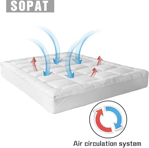 Miniatura 29 de SOPAT Mattress Topper RV King Size Extra Thick Mattress Pad 8-21" Deep Pocket Soft Down Alternative Fill Mattress Protector Pillow Top Mattress White