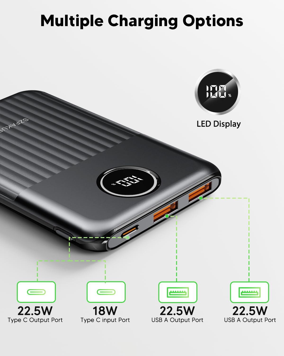 Portable Charger,Ultra Slim 10000mAh 22.5W Power Bank,USB C in/Output Fast Charging Mini Battery Pack Compatible with iPhone 17 16 15 14 Samsung S23 S22 S21 Google iPad etc (Black) - Image 5