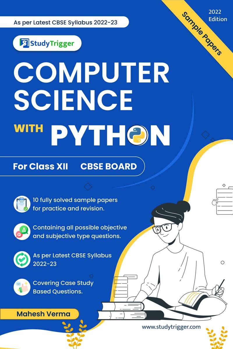 Computer Science with Python Class 12 Sample Papers Paperback – 5 August 2022