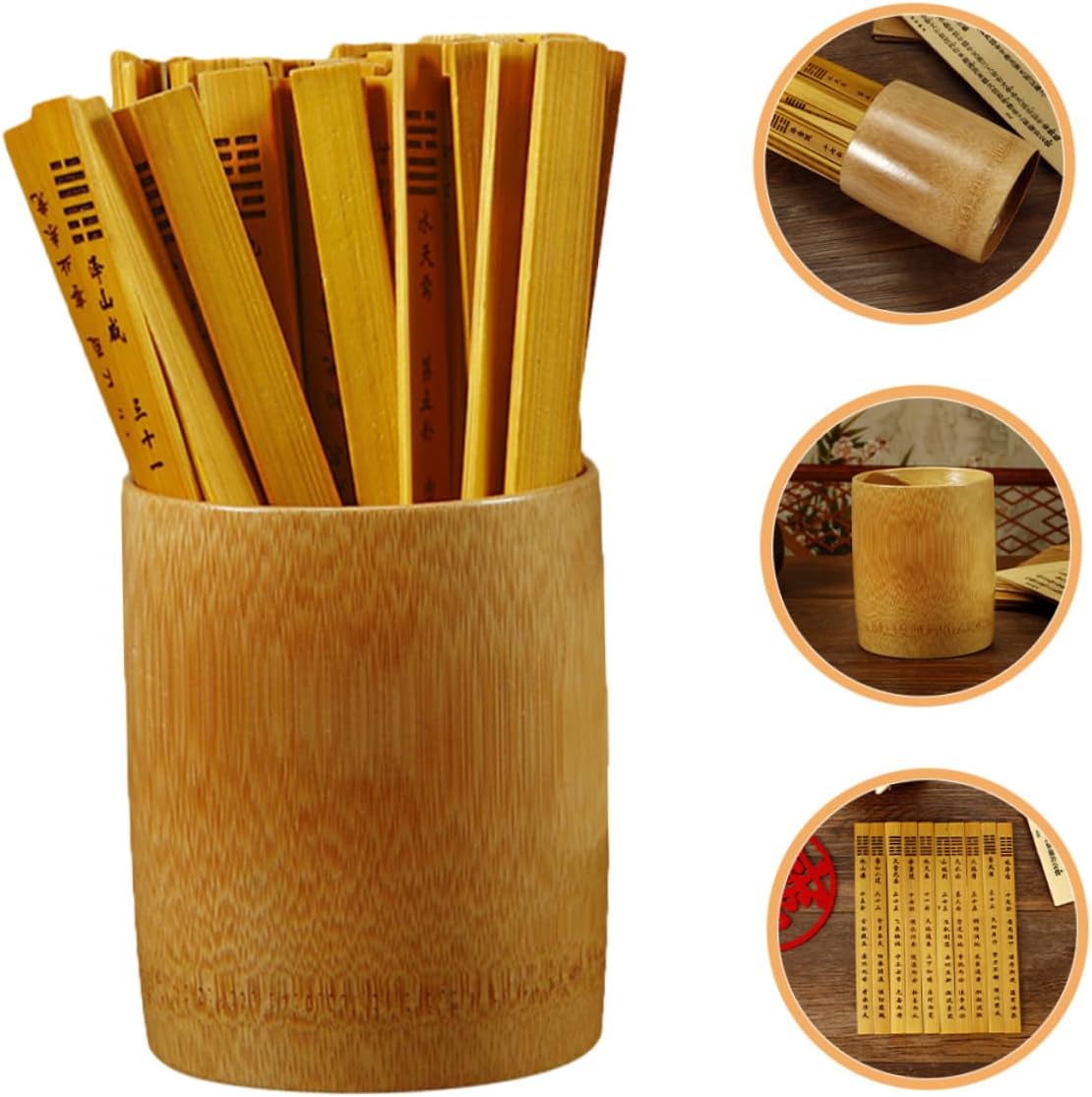 1 Set Divination Sticks Set with Storage Bucket Sticks for Chinese Fortune Telling Interactive Family Game for Home Office and Temple Use