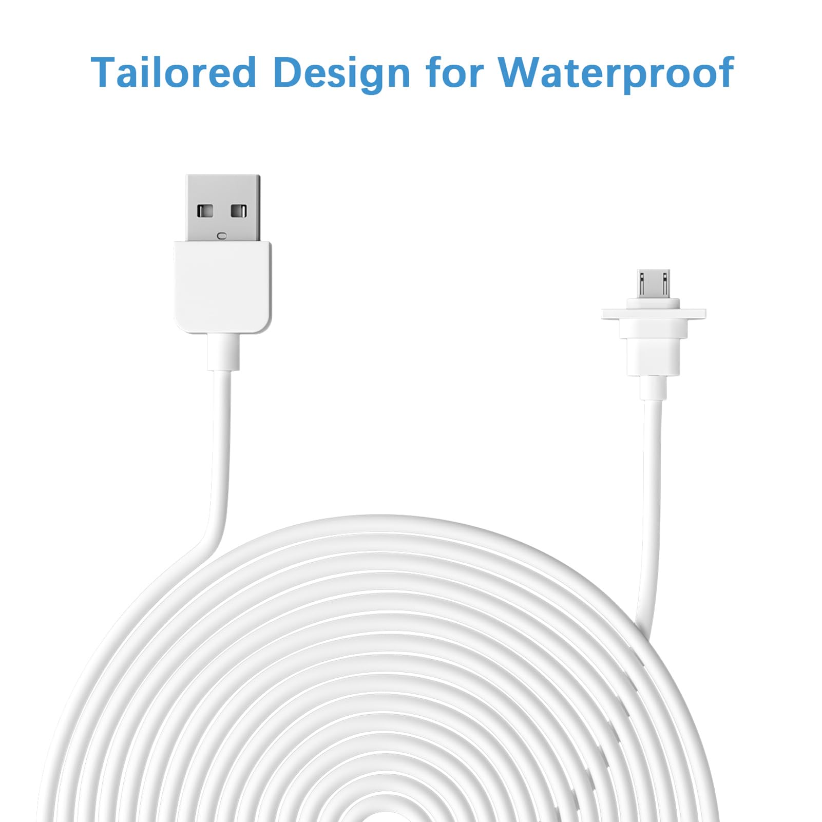 Wakects Cavo di Ricarica Esterno per EufyCam 2C Pro, Impermeabile, 9m, Confezione da 2 Pezzi